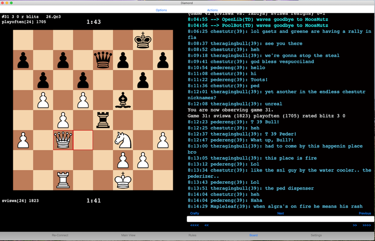 Diamond Chess Online Split Board with Black theme