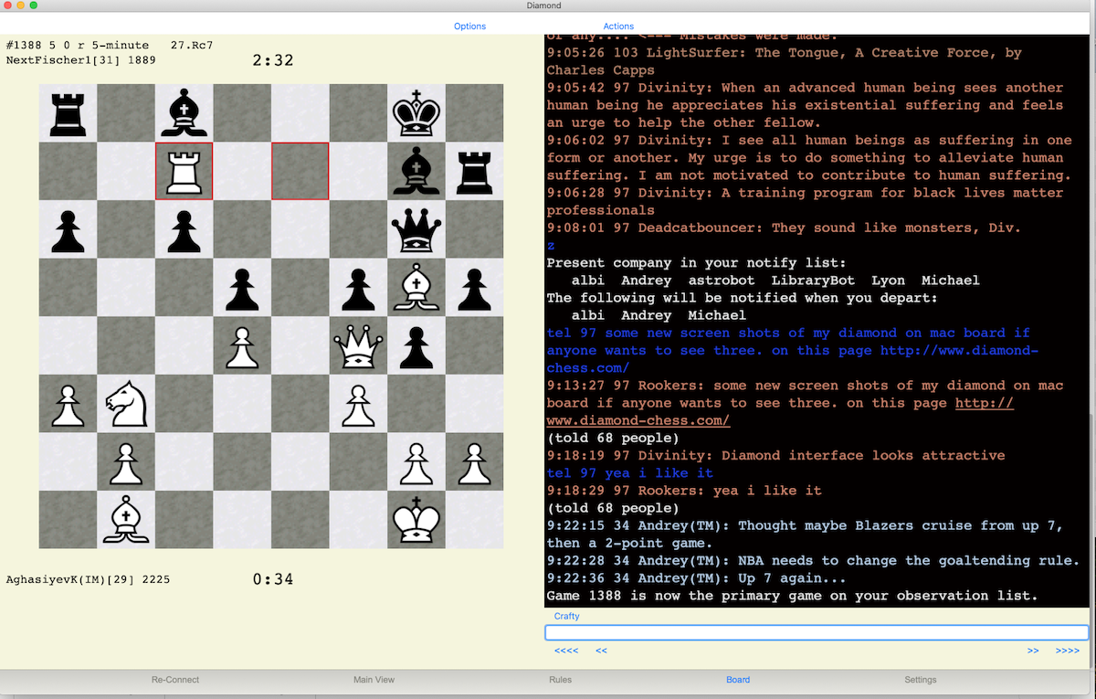 Diamond Chess on Mac Split Board
